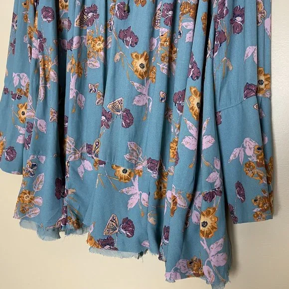 Free People So Fine Pebble Crepe Smocked Floral Tunic Top - Picture 8 of 10